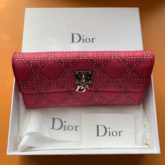 Dior Handbags - SOLD❗️Beautiful Dior🌺🌺 Fabric Canvas Wallet
in gorgeous pink - RARE style